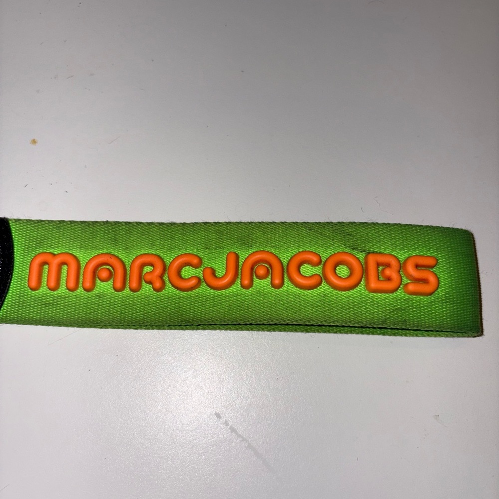 Marc Jacobs Green Belt keychain  with Orange Logo